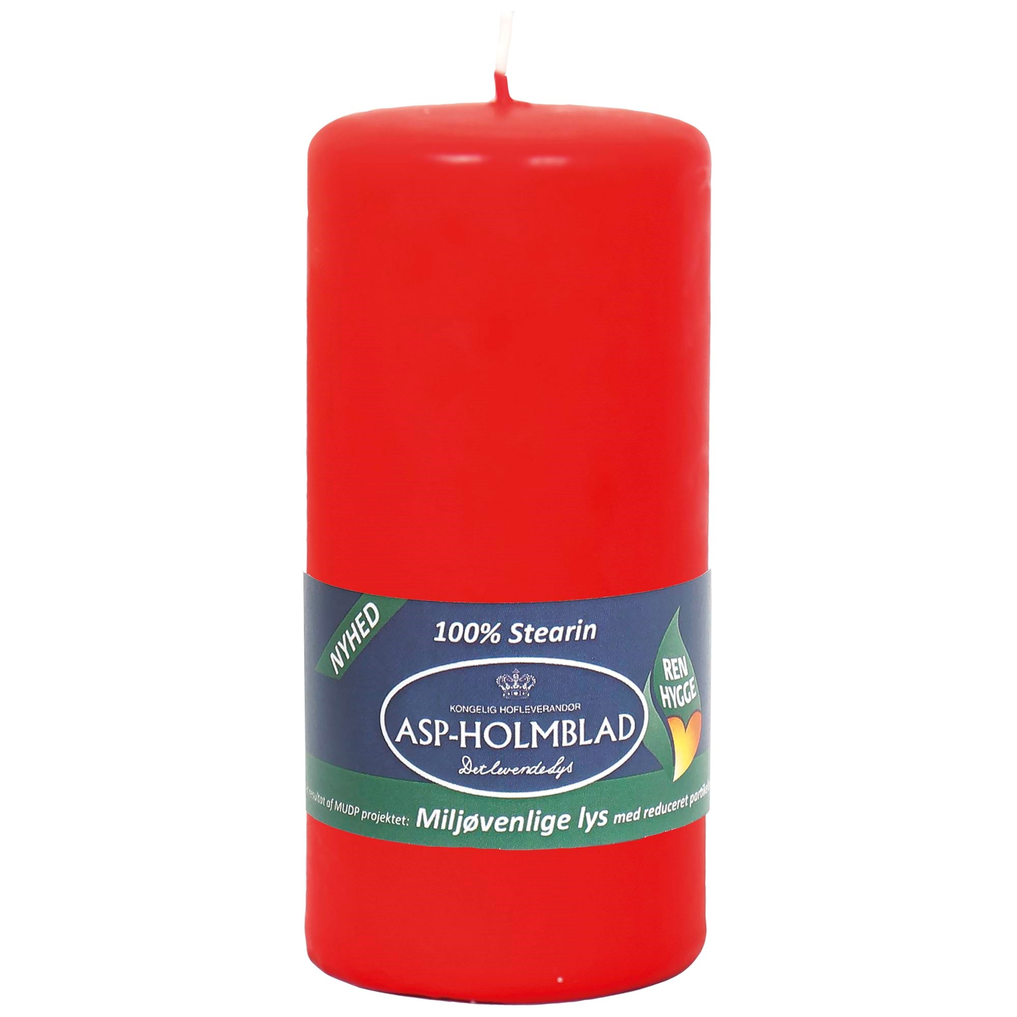Asp-holmblad Umweltfreundliche Stumpenkerze Brilliant Rot - Einrichtung 70790