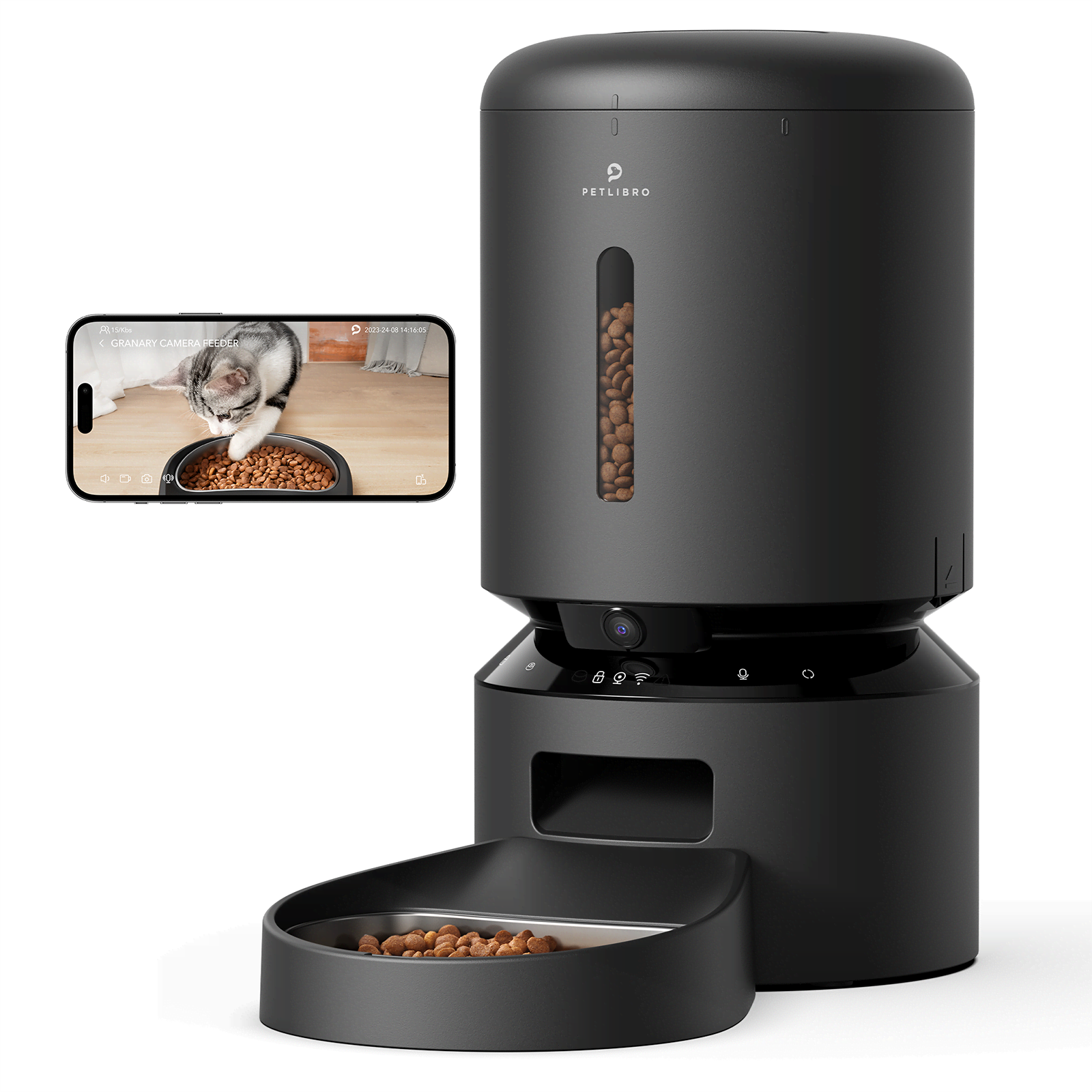 Petlibro Granary Smart Camera Feeder 5L Black - Katzen Pl-af203-94b