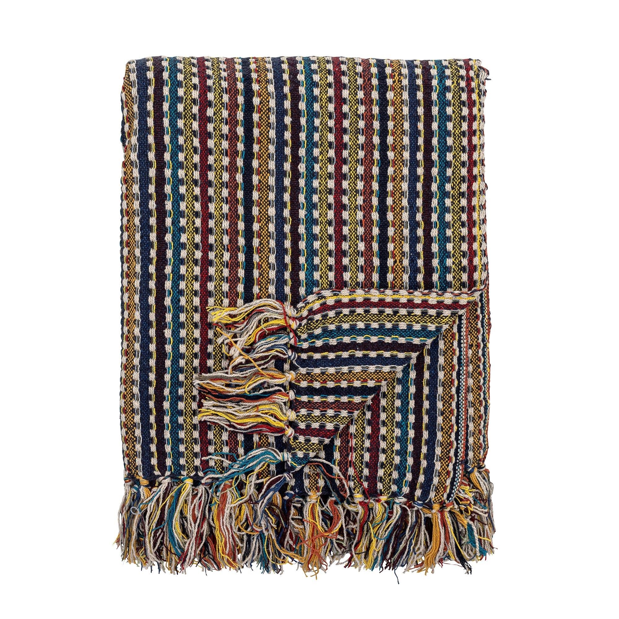 Bloomingville - Lazzario Plaid - Cotton - 160x130 cm - Blue - Einrichtung 82066430