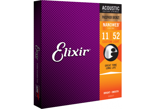 Elixir Strings 16027 - Phosphor Bronze - Akustiksaiten - Nanoweb - Custom Light (11-52) - Musikinstrumente DJ Ausstattung