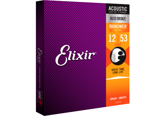 Elixir Strings 11052 - 80/20 Bronze - Akustik-saiten - Nanoweb - Light (12-53) - Musikinstrumente DJ Ausstattung