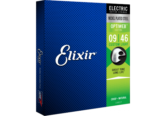 Elixir Strings 19027 - Vernickelter Stahl - E-gitarrensaiten - Optiweb - Custom Light (09-46) - Musikinstrumente DJ Ausstattung
