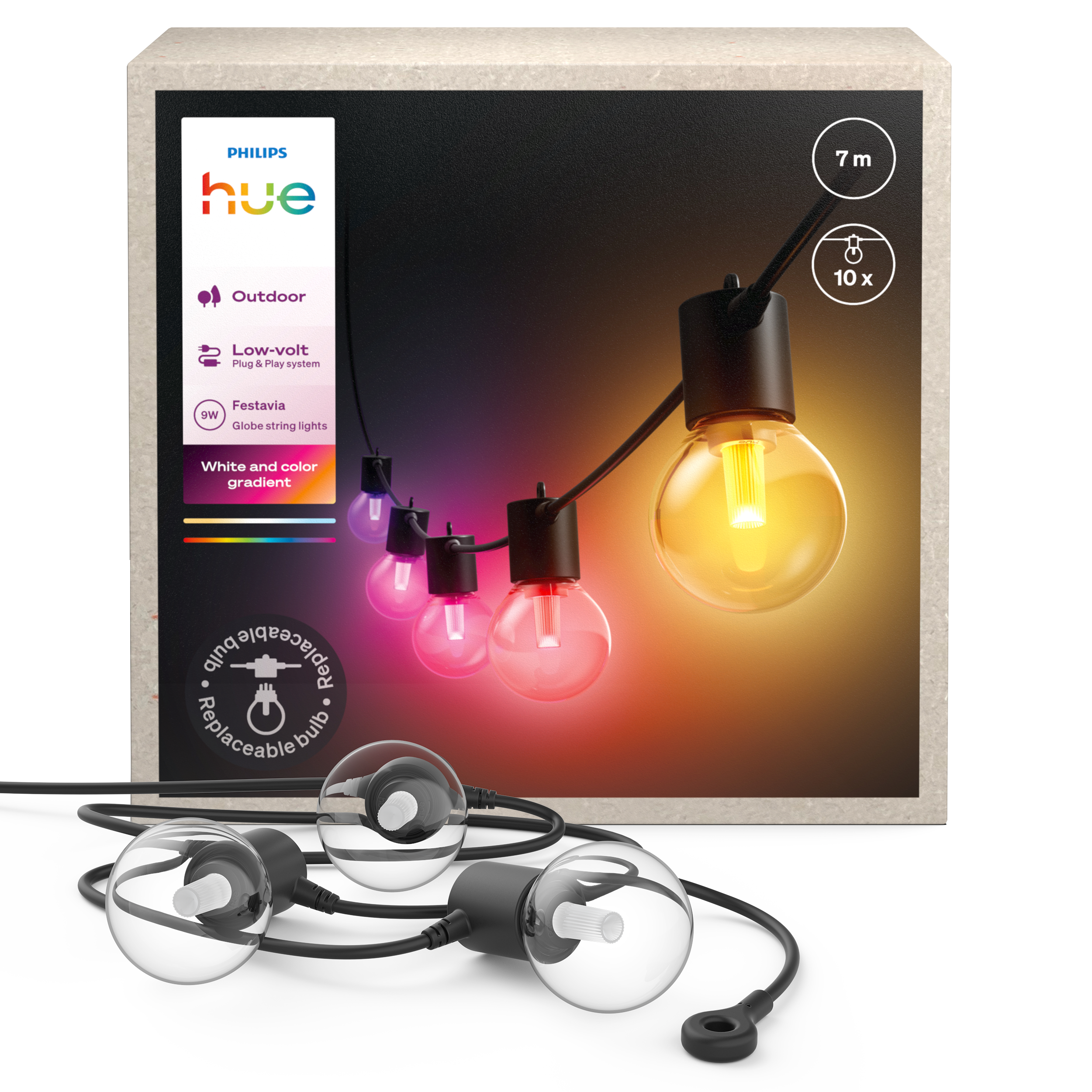 Philips Hue Festavia Globe Outdoor String Lights 7 m - Smart Home