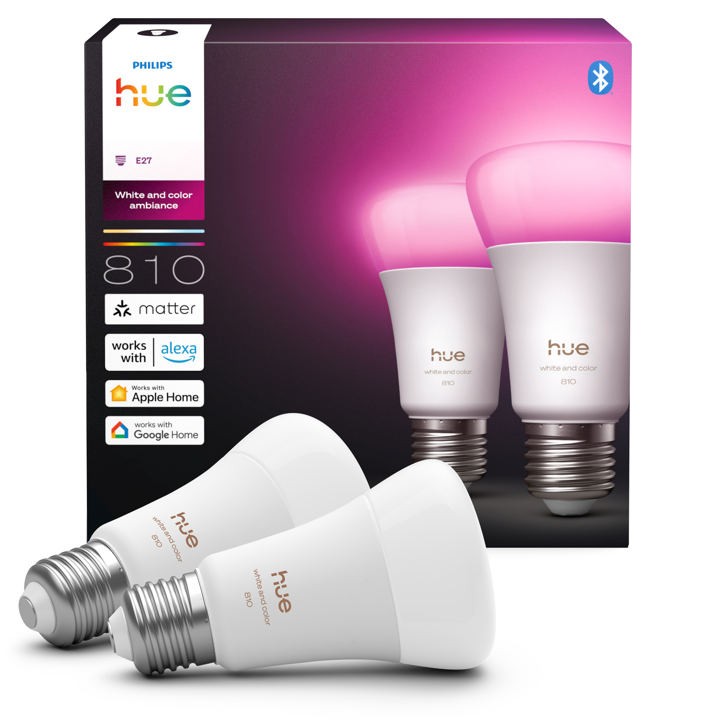 Philips A60 - E27 Smart Bulb - 810 - 2-pack - Smart Home 929003853405