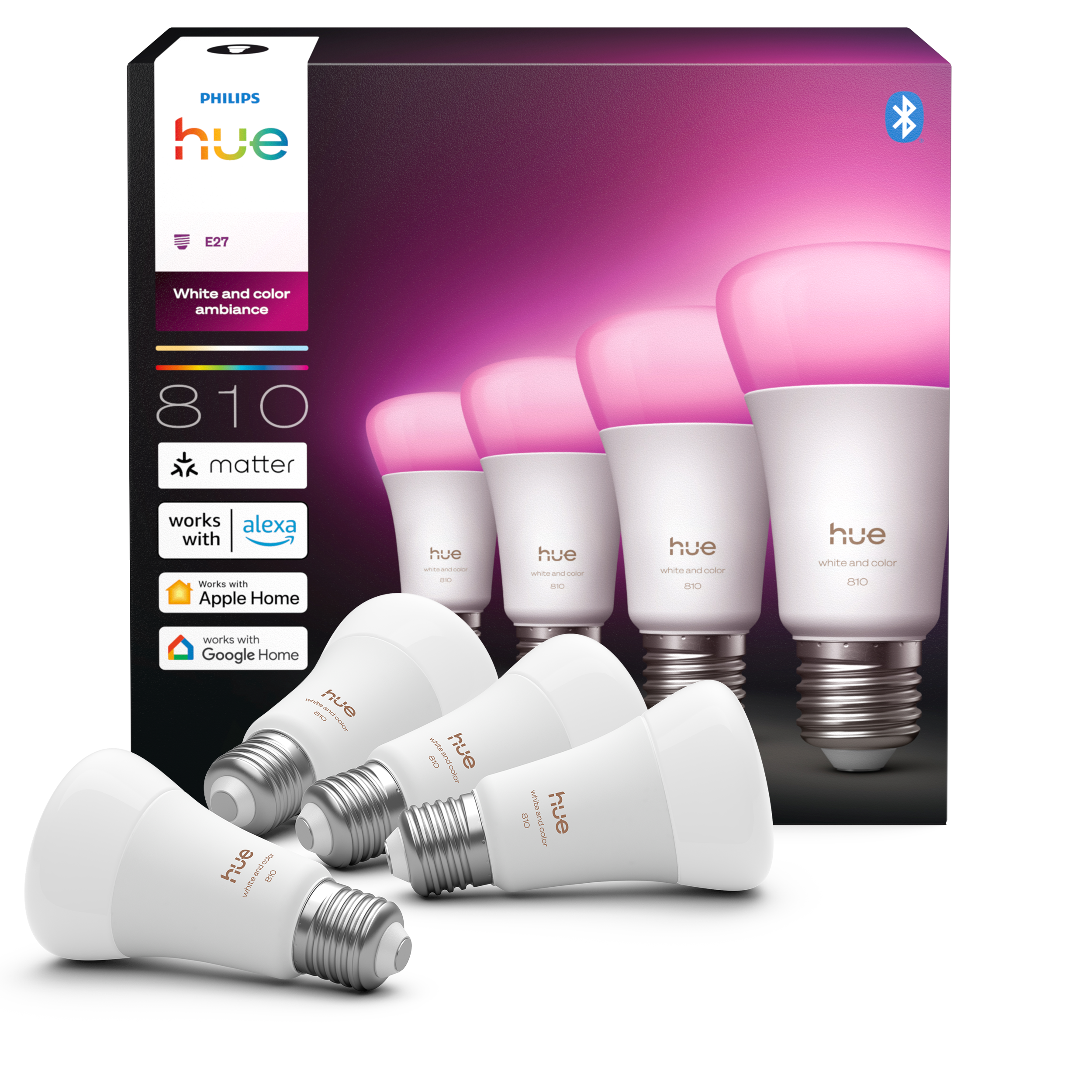 Philips A60 - E27 Smart Bulb - 810 - 4-pack - Smart Home
