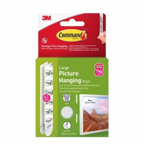 3M Command Strips White Large 4 Sets 17206whi-4 - Kleiderbuegel Und Haken 7100336547