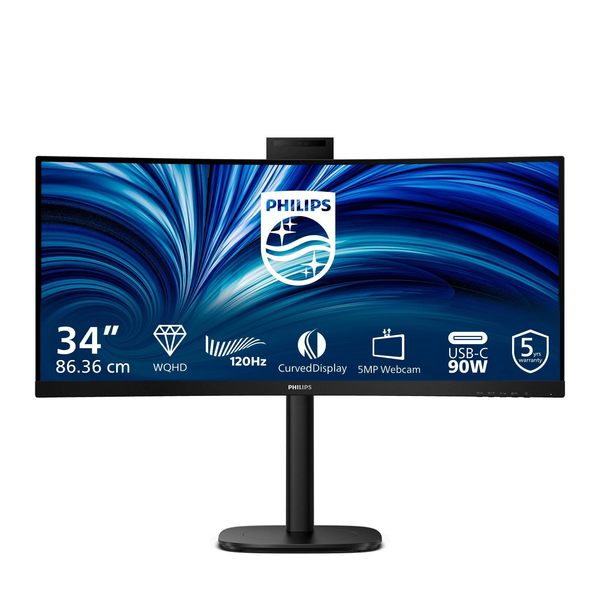 34" Philips 34b2u3600ch - 3440x1440 (Uwqhd) - 120hz - VA - 90w Usb-c - Kvm Switch - Bildschirm