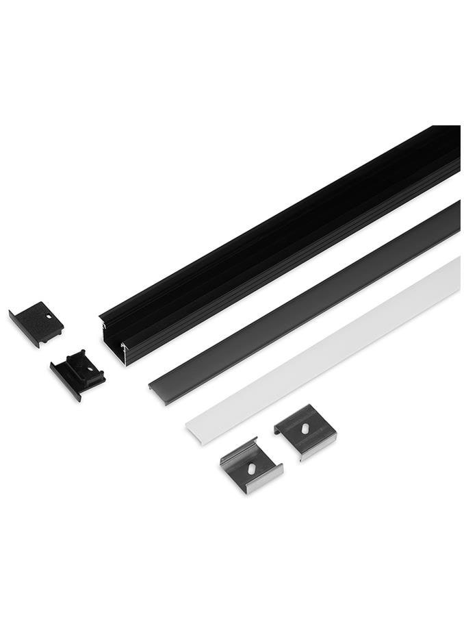 Light Solutions Aluminiumsprofil - Model L (Indbyg) - 20mm Led Strip - Sort - Smart Home