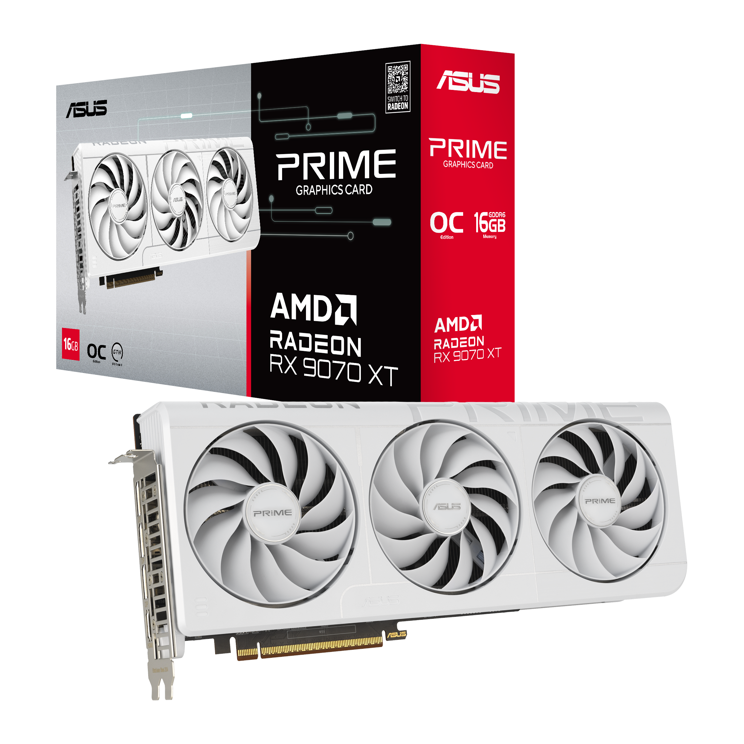 Asus Radeon RX 9070 XT Prime OC White - 16gb Gddr6 Ram - Grafikkarte Weiß 90yv0l75-m0na00