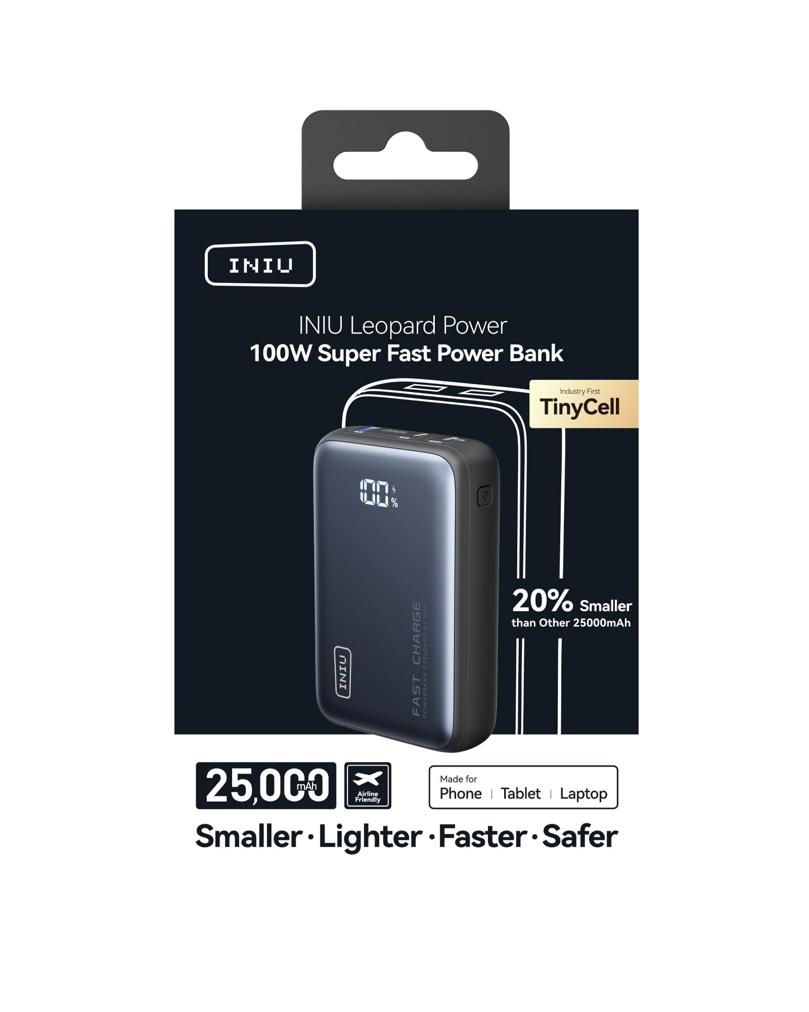 Iniu Leopard Power 100w P63-p1 - 25000 Mah - Powerbank Akku