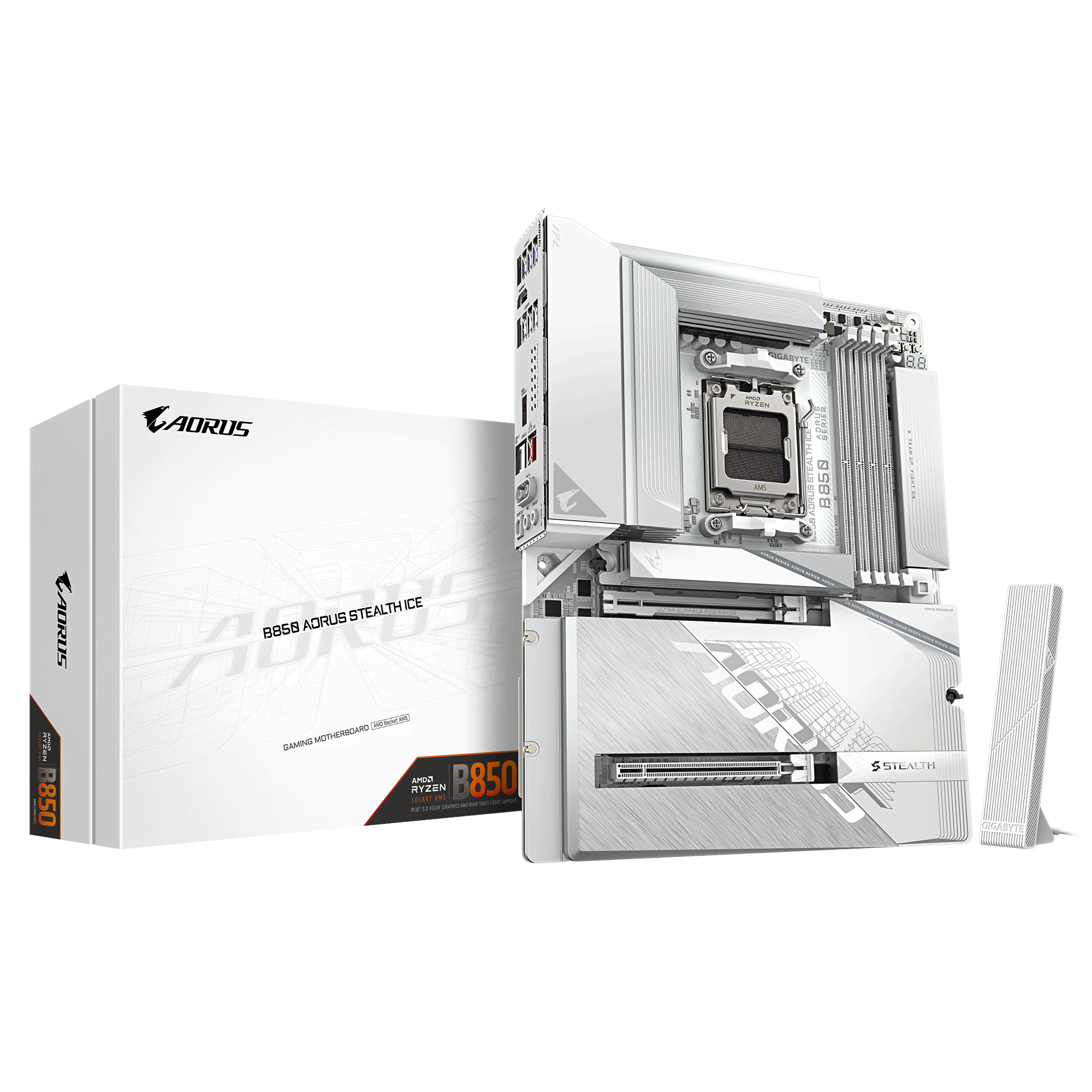 Gigabyte B850 Aorus Stealth Ice Mainboard - Amd B850 - Amd Am5 - Ddr5 Ram - Atx