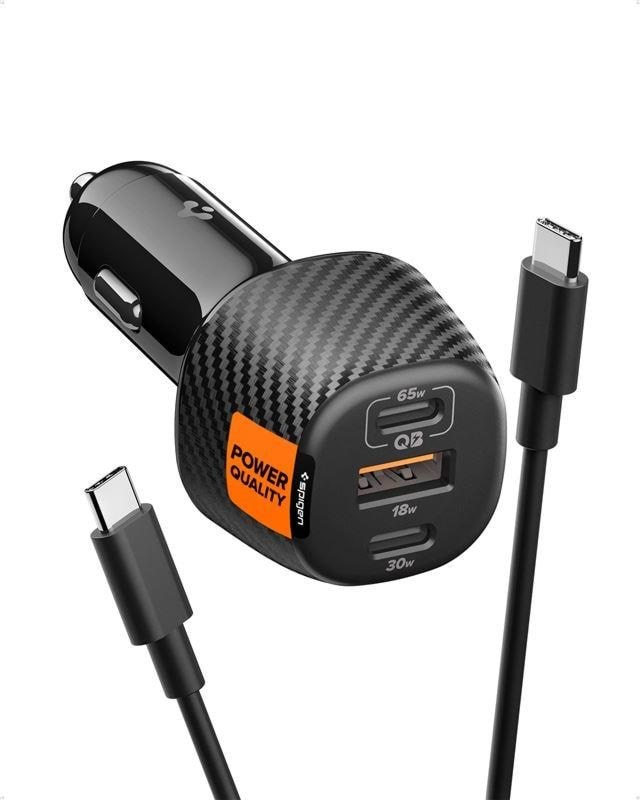 Spigen Essential 113w Car Charger Ev1133 - Black - Handys Adapter Und Ladegeraete