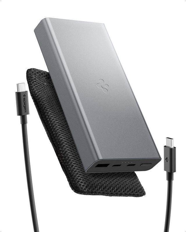 Spigen Essential 20000mah 30w Portable Charger - Gray Ea3020 - 20000 Mah - Powerbank Akku Grau Aba09434