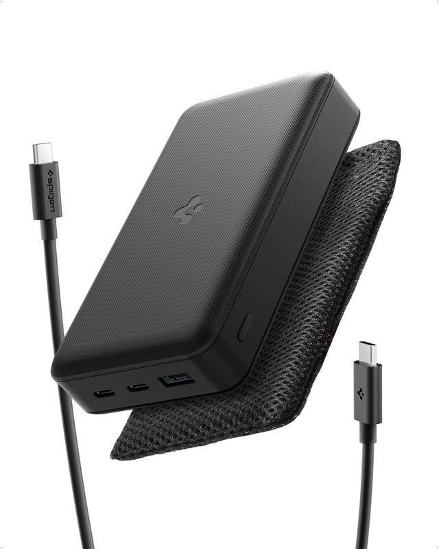 Spigen Essential 30000mah 30w Portable Charger - Black Ea3030 - 30000 Mah - Powerbank Akku Schwarz Aba09435