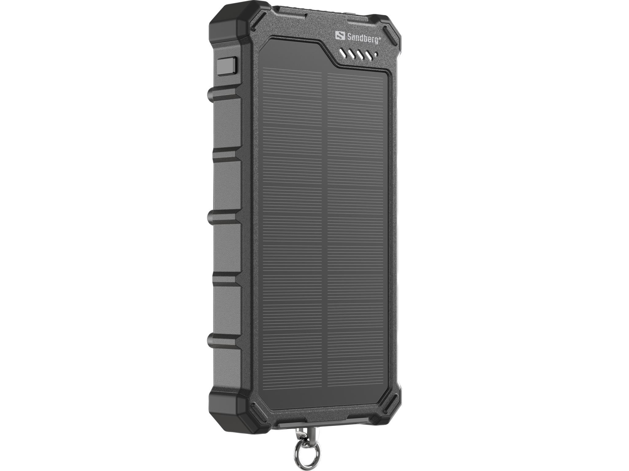Sandberg Solar Powerbank Campled 10000 - 10000 Mah - Powerbank Akku Schwarz 421-23