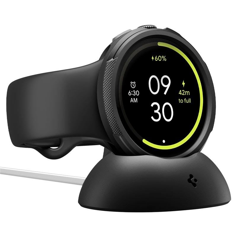 Spigen Liquid Air + Stand - Matte Black - Google Pixel Watch 4 41mm - Smartwatch Accessories