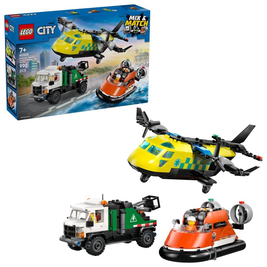 Lego City 60505 Kombinationsset Mit Flugzeug, Wartungsfahrzeug Und Luftkissenboot