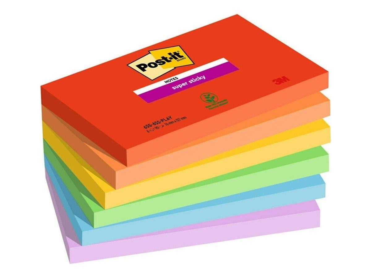 3M Post-it Super Sticky 655-6ss-play - Bloecke Formulare Und Notizbuecher 7100258796