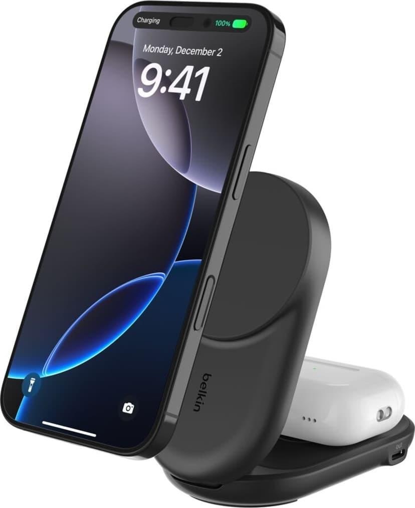 Belkin Ultracharge 25w Qi2 2in1 Magnetic Charger Plus Usb-c - Black - Handys Adapter Und Ladegeraete Wiz039kqbk