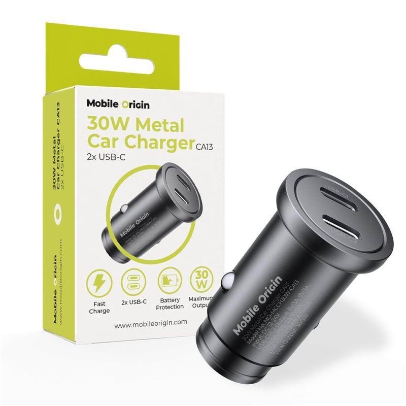 Mobile Origin Metal Car Charger 30w - Ca13 - 2x Usb-c - Handys Adapter Und Ladegeraete Mo-mcch30w-ca13