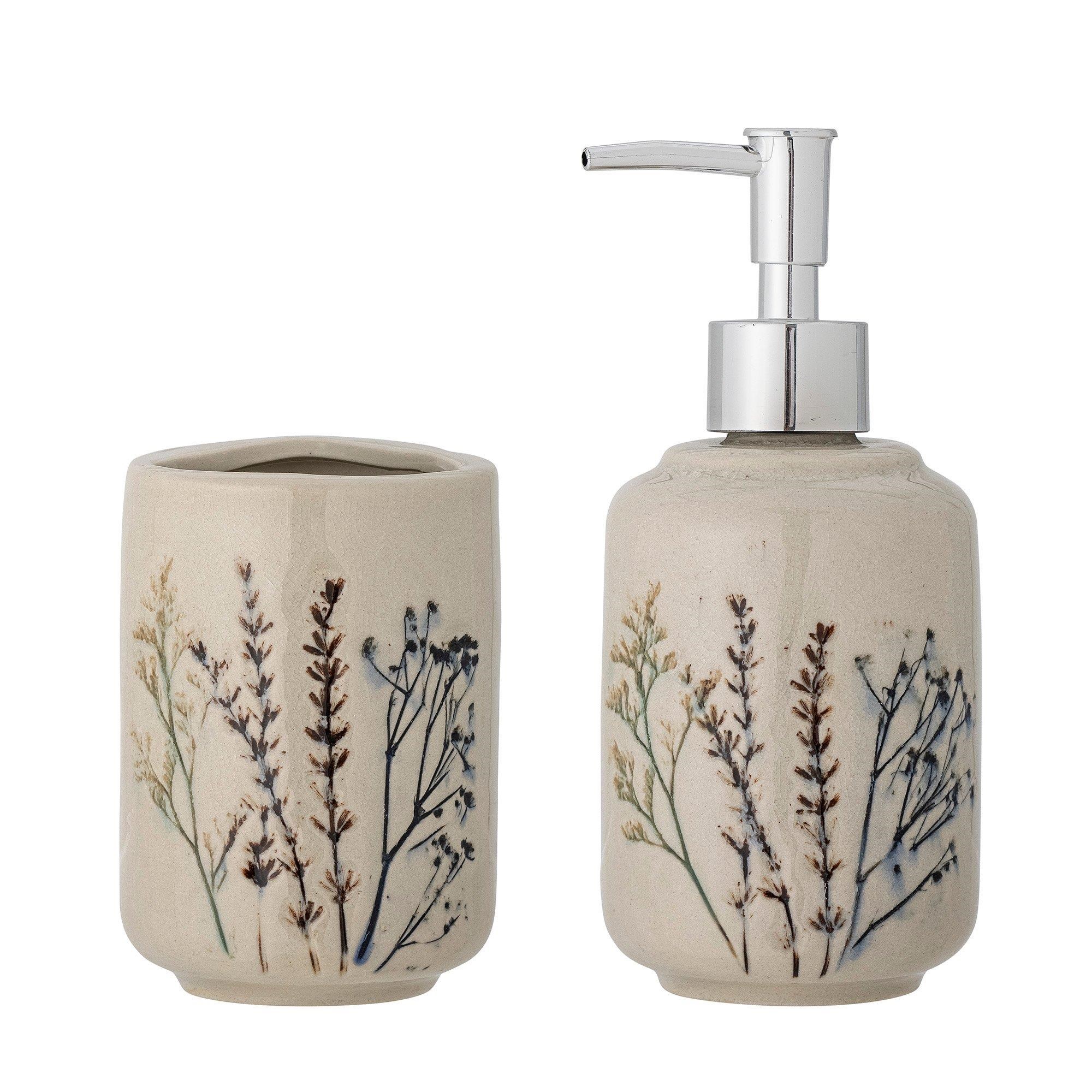 Bloomingville - Bea Soap Dispenser Set - Stoneware - Badezimmerzubehoer 82055045