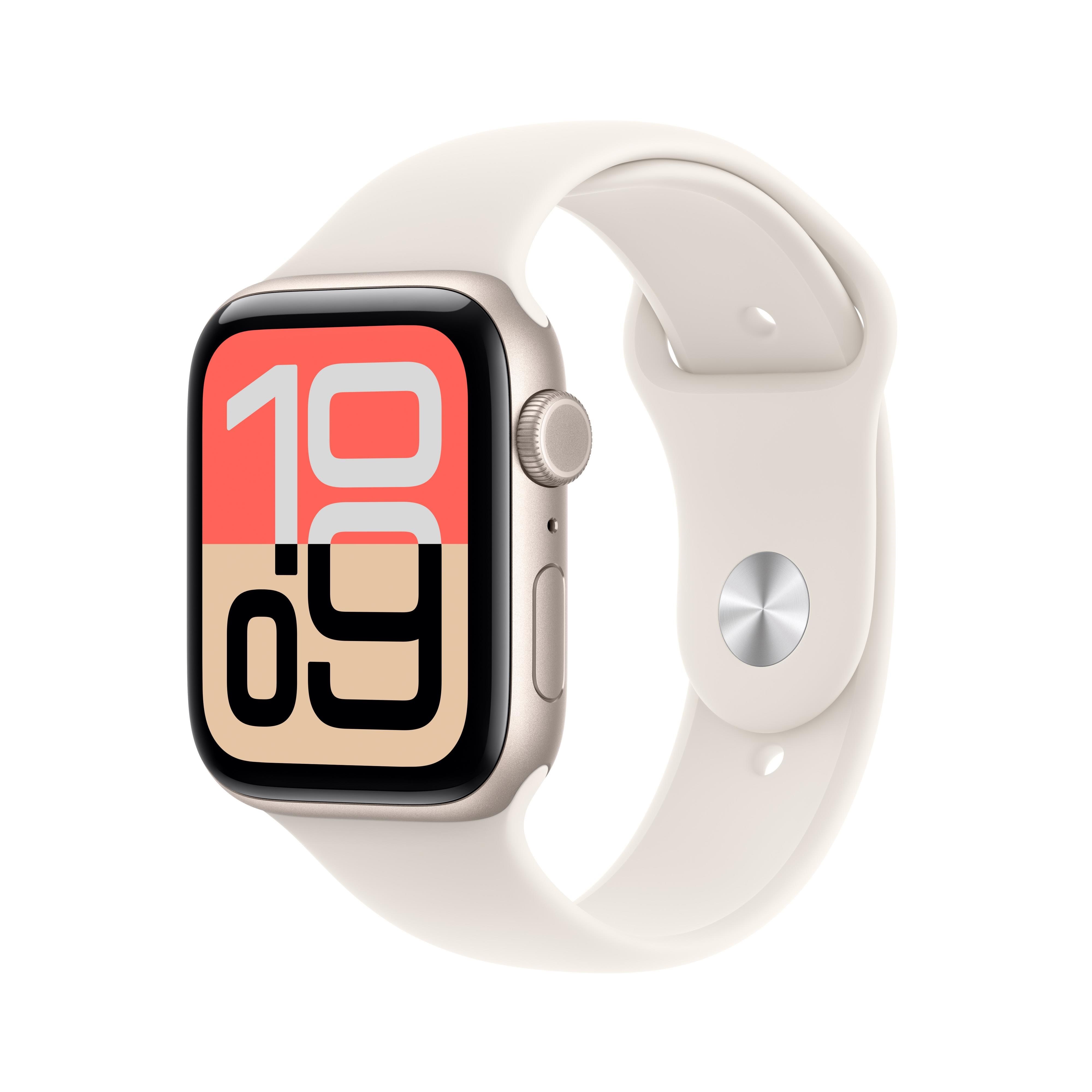 Apple Watch SE 3 Gps + Cellular 44mm Starlight Aluminium Case With Starlight Sport Band - M/l - Smartwatches Pulsuhren Sportuhren Schrittzaehler Beige