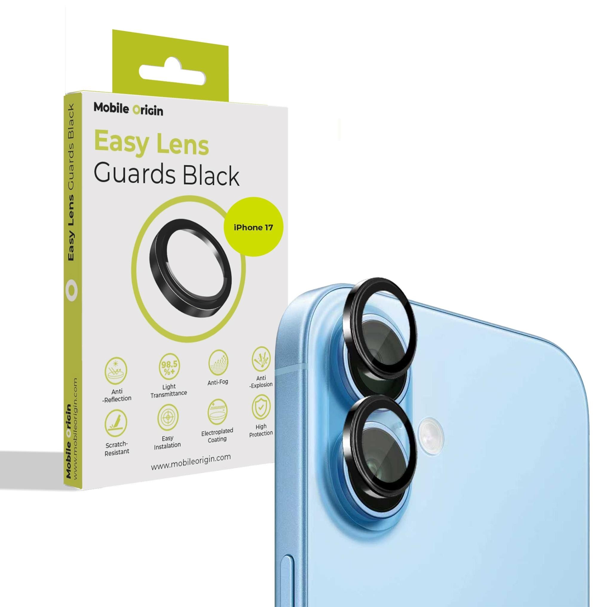 Mobile Origin Easy Lens Guards - Black - Iphone 17 - Handys Schutzfolie Frl-lsg-i17-blk