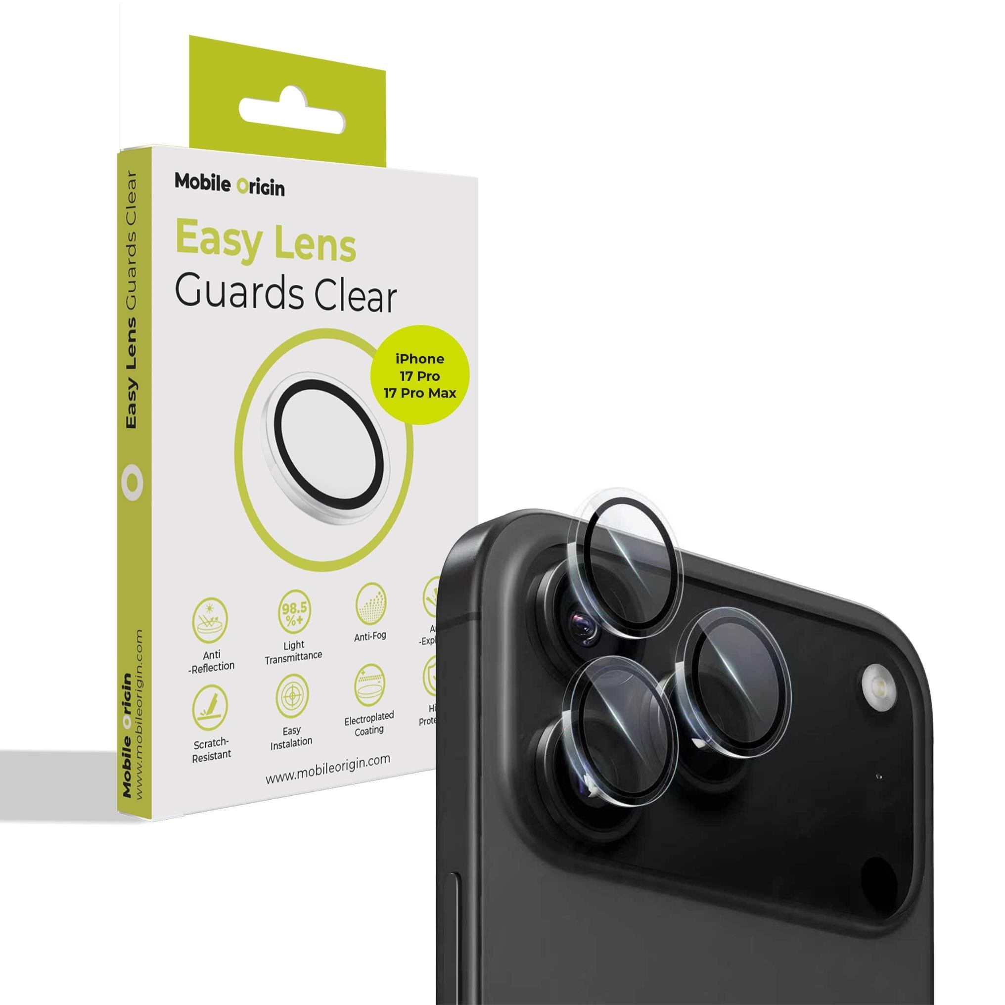 Mobile Origin Easy Lens Guards - Clear - Iphone 17 Pro / 17 Pro Max - Handys Schutzfolie