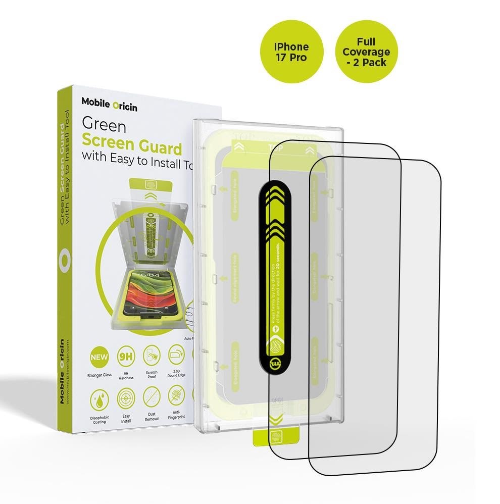 Mobile Origin Screen Guard With Easy Applicator - Full Coverage - 2 Pack - Iphone 17 Pro - Handys Schutzfolie