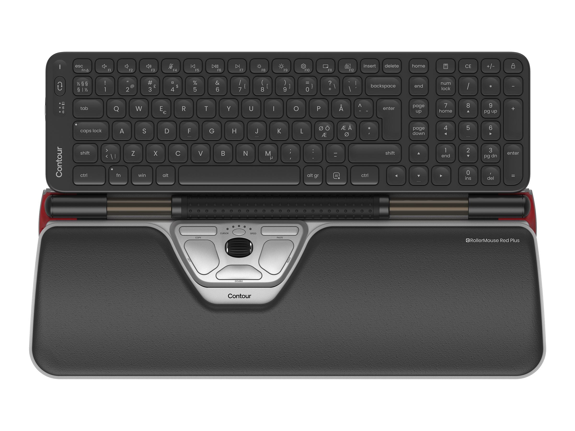 Contour Rollermouse Red Plus & Balance Mid-size Keyboard Combo Wireless PN Layout - Tastatur & Maus Set - Nordic Iso - Tastaturen Cdred1021balpn1160
