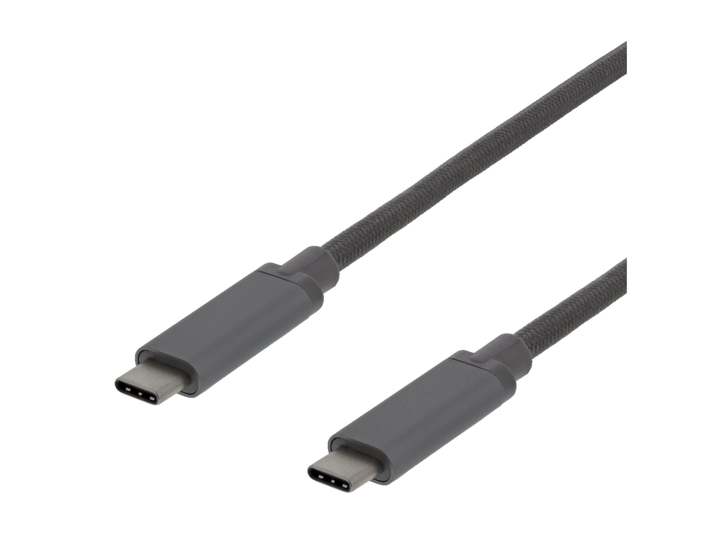 Deltaco Usbc-1362 - Usb-c Cable - 24 Pin Usb-c to 24 Pin Usb-c - 1 m - Usb Kabel Grau