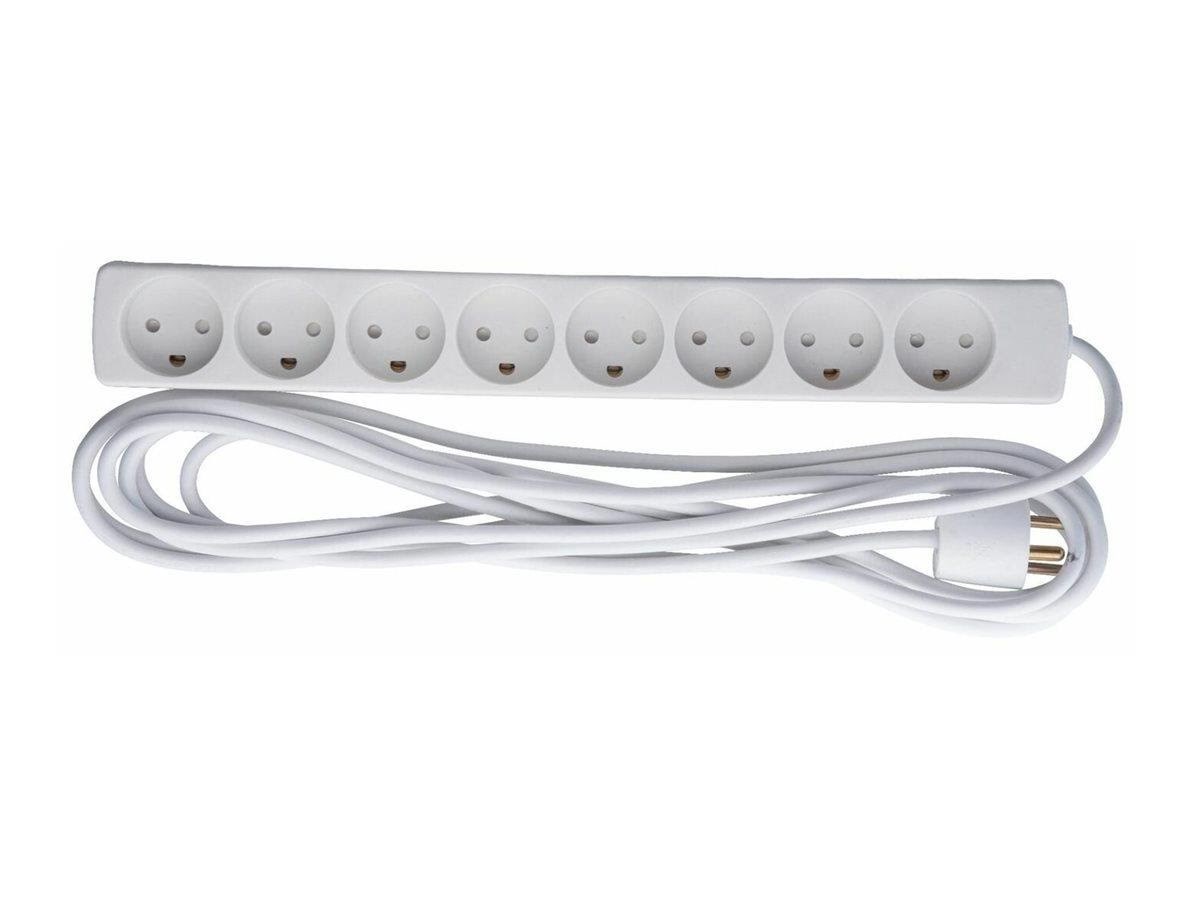 Coreparts 8-stikdåse Hvid 5m Ledning - Schaltereinheiten Gru00850wdk