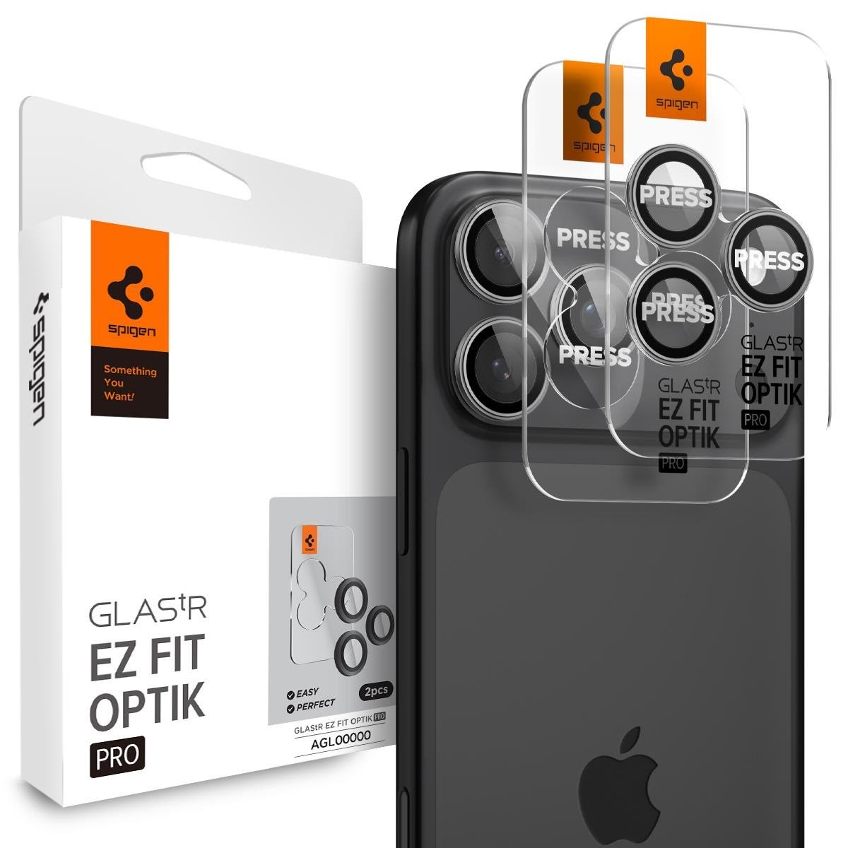 Spigen Glass tR EZ Fit Optik Pro 2 Pack - Gray - Iphone 17/16/15/14 Pro / 17/16/15/14 Pro Max - Handys Schutzfolie