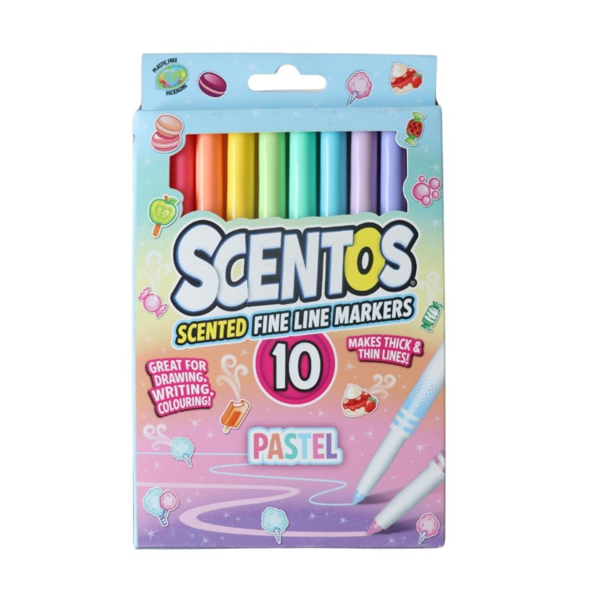 Scentos Fine Line Markers Pastel 10 Pcs - Kreativ Spiele
