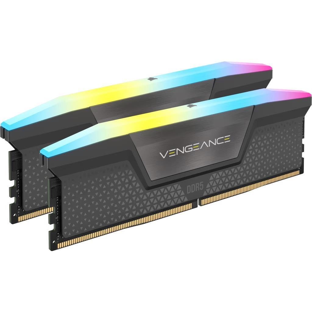 Corsair Vengeance Rgb Ddr5-6000 - 64gb - Cl40 - Dual Channel (2 Pcs) - Amd Expo & Intel Xmp - Grau Mit Rgb - Ram Cmh64gx5m2d6000z40