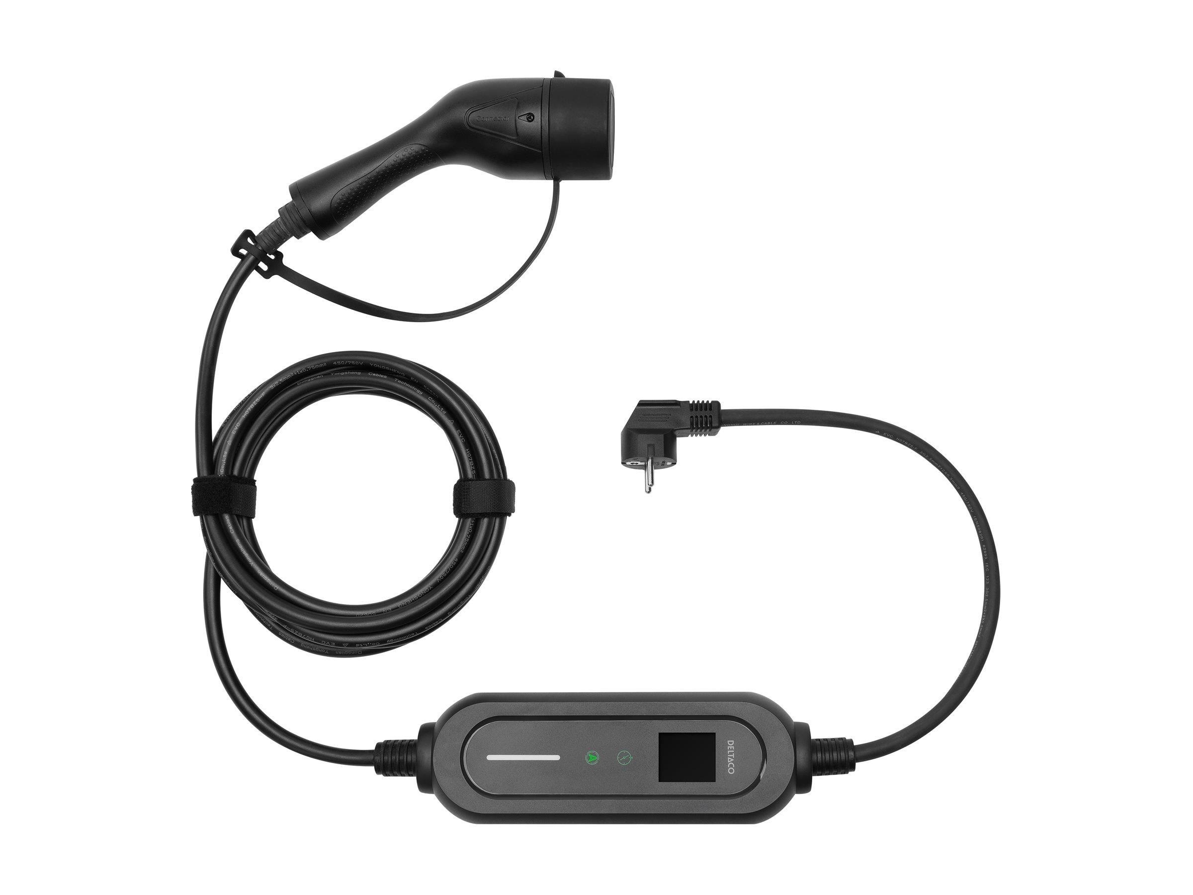 Deltaco E-charge Cable Schuko to Type 2 6-16a/3.5 kW 5.5m - Aufladen Von Elektroautos Ev-1233
