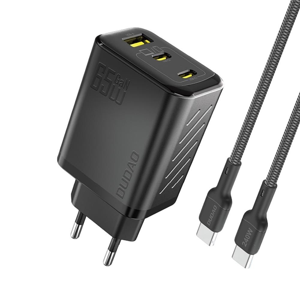 Dudao A29c 65w Gan Wall Charger + Usb-c Cable - Black - Handys Adapter Und Ladegeraete