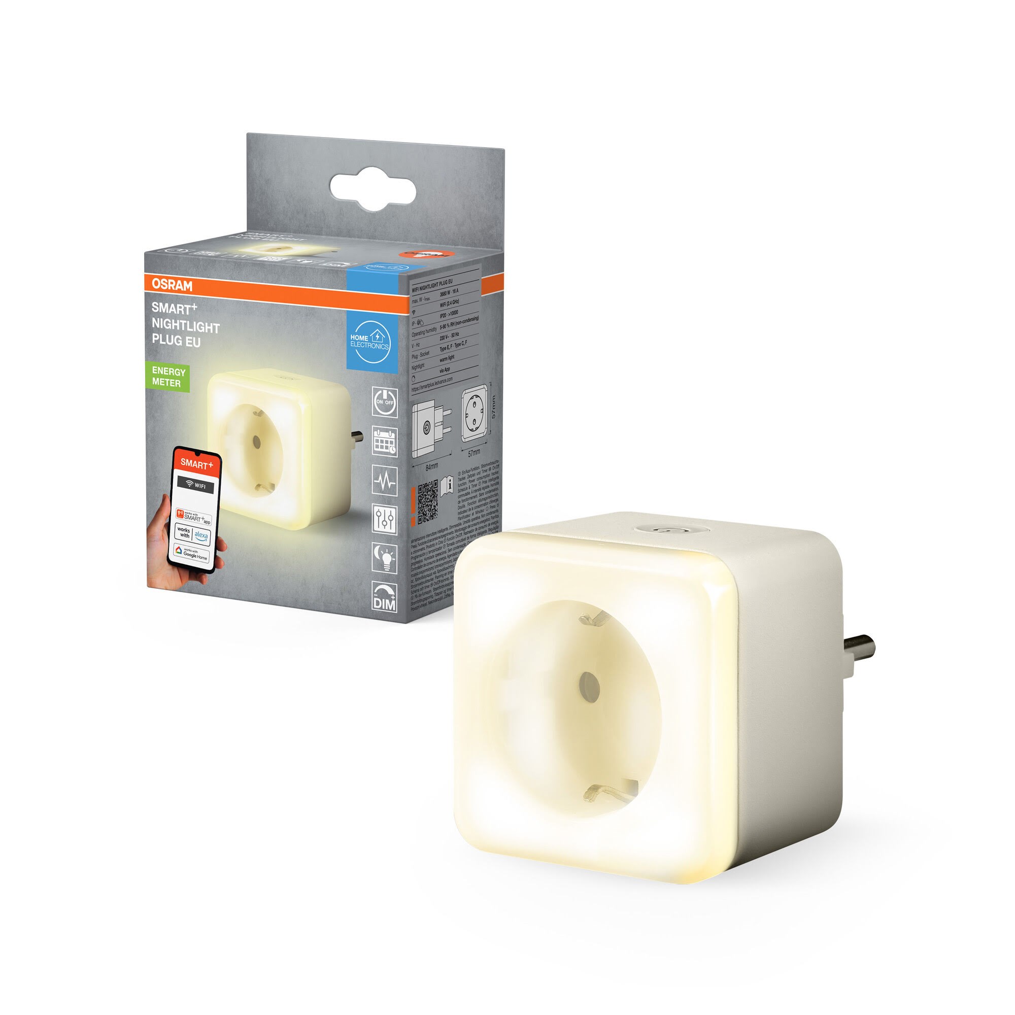 Osram Smart+ Nighlight Plug With Energymeter Wifi 16a - Smart Home 4099854418211