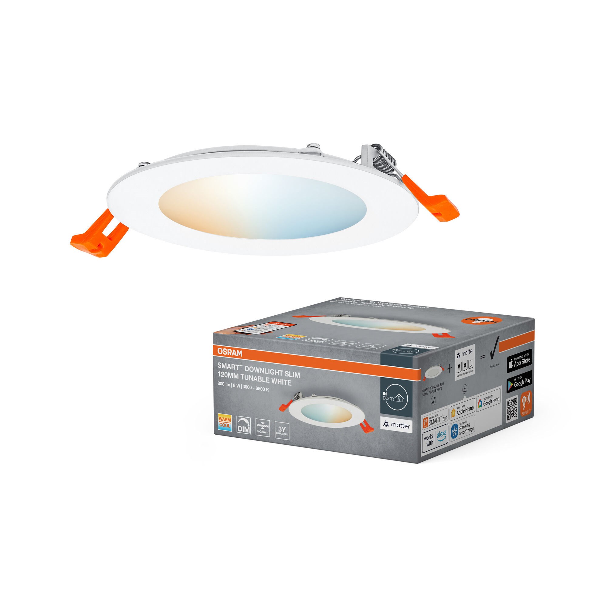 Osram Smart+ Downlight Slim 550lm 8w/827-865 120mm White Wifi - Smart Home 4099854475276