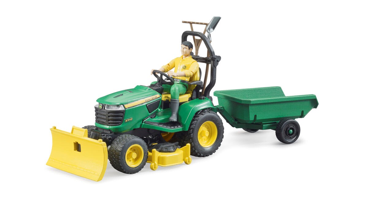 Bruder Bworld John Deere Rasentraktor Mit Anhänger Spielzeug - Spielzeugauto