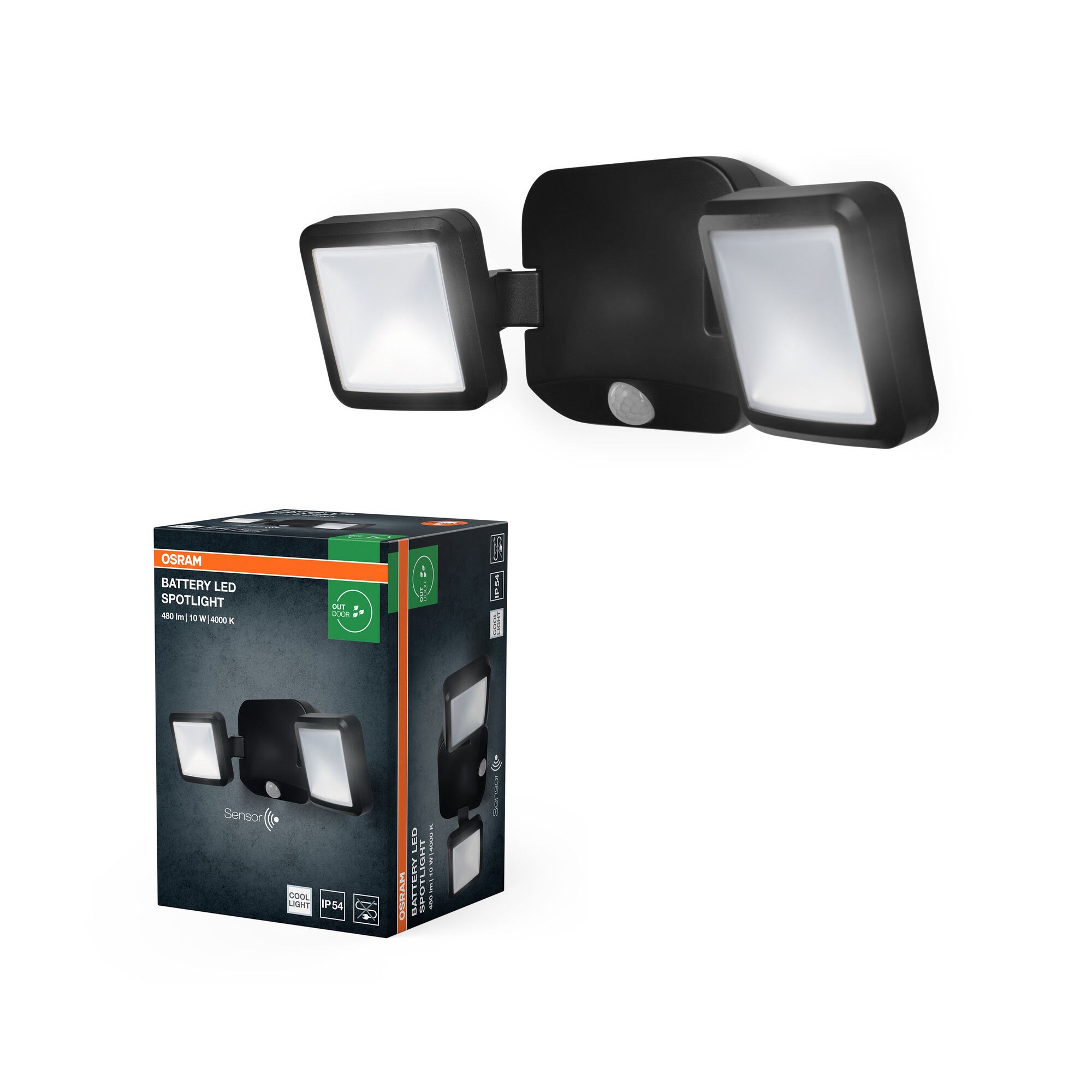 Osram Battery Led Spot Double 480lm 10w/840 332mm Black - Lampen