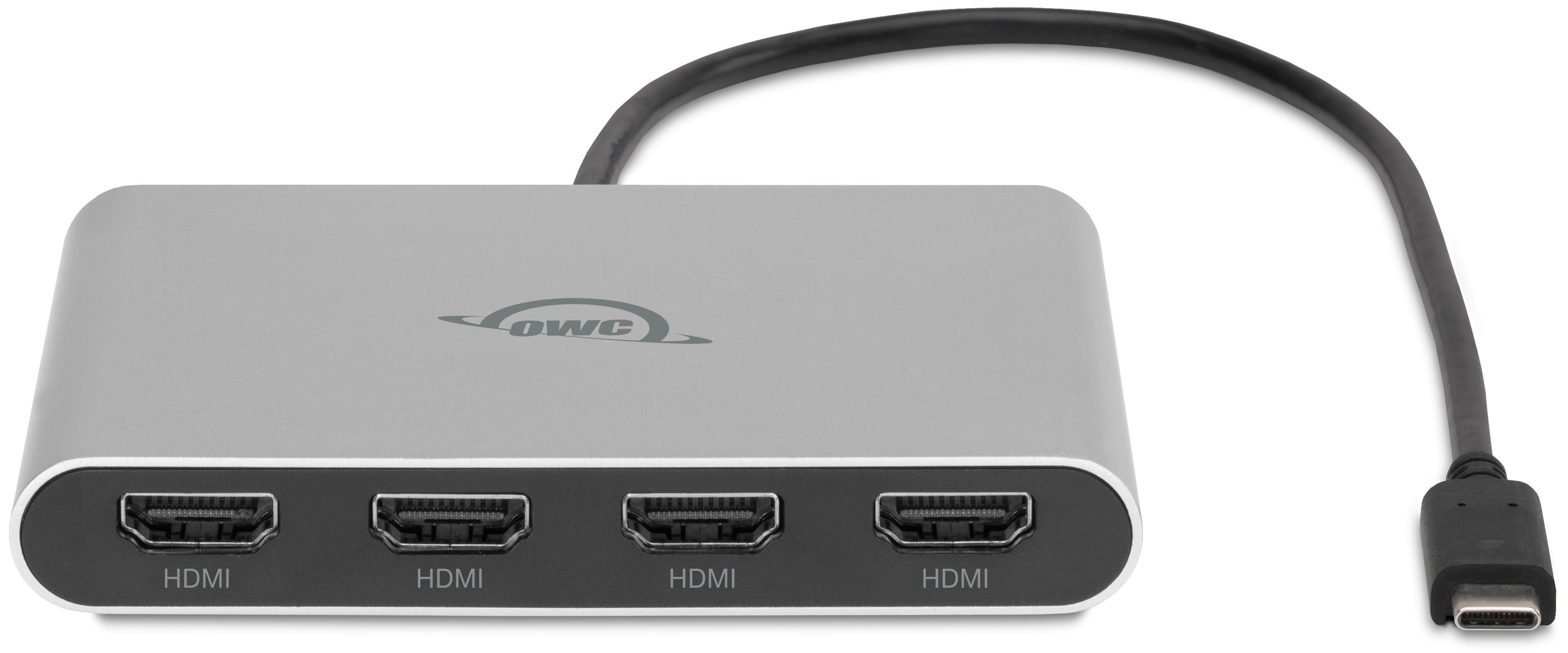 Owc Usb-c Quad Hdmi 4K Display Adapter With Displaylink Usb-hubs - 4 - Silber - Usb Hubs