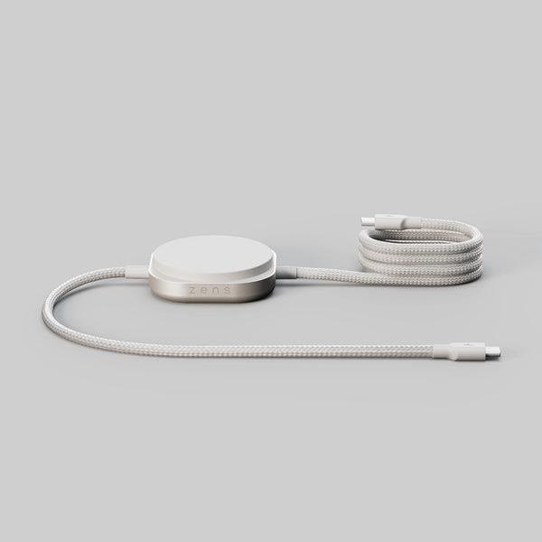 Zens Charging Cable Usb C-c Pro 2 - Magnetic Wireless Charger - White - Handys Adapter Und Ladegeraete