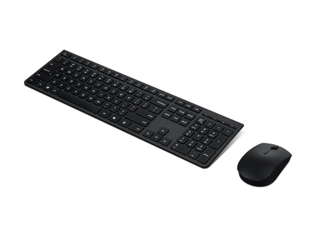 Lenovo Professional Wireless Rechargeable Combo Keyboard & Mouse (Nordic) - Tastatur & Maus Set - Nordic Iso - Grau - Tastaturen