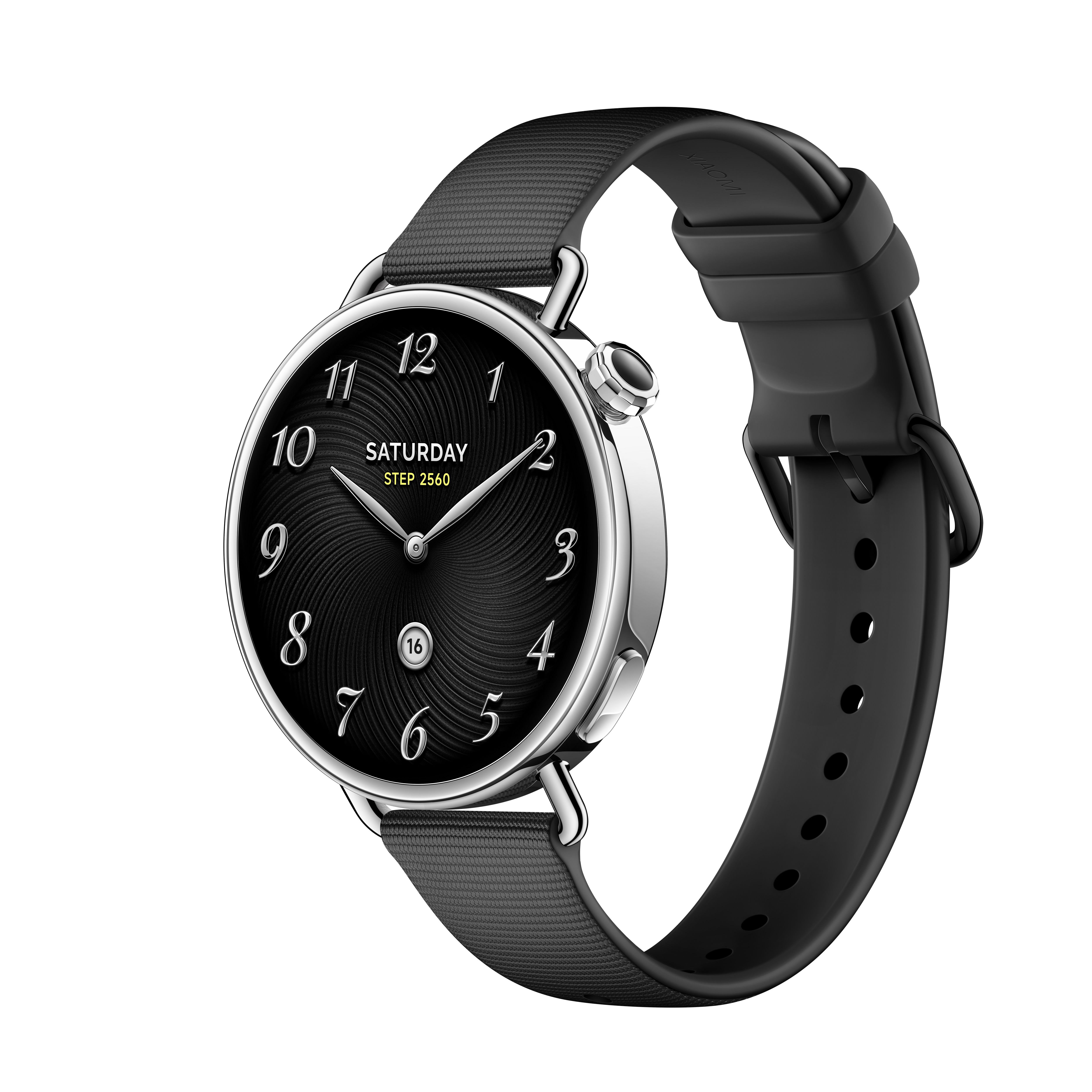 Xiaomi Watch S4 41mm - Fluororubber Strap - Black - Smartwatches Pulsuhren Sportuhren Schrittzaehler