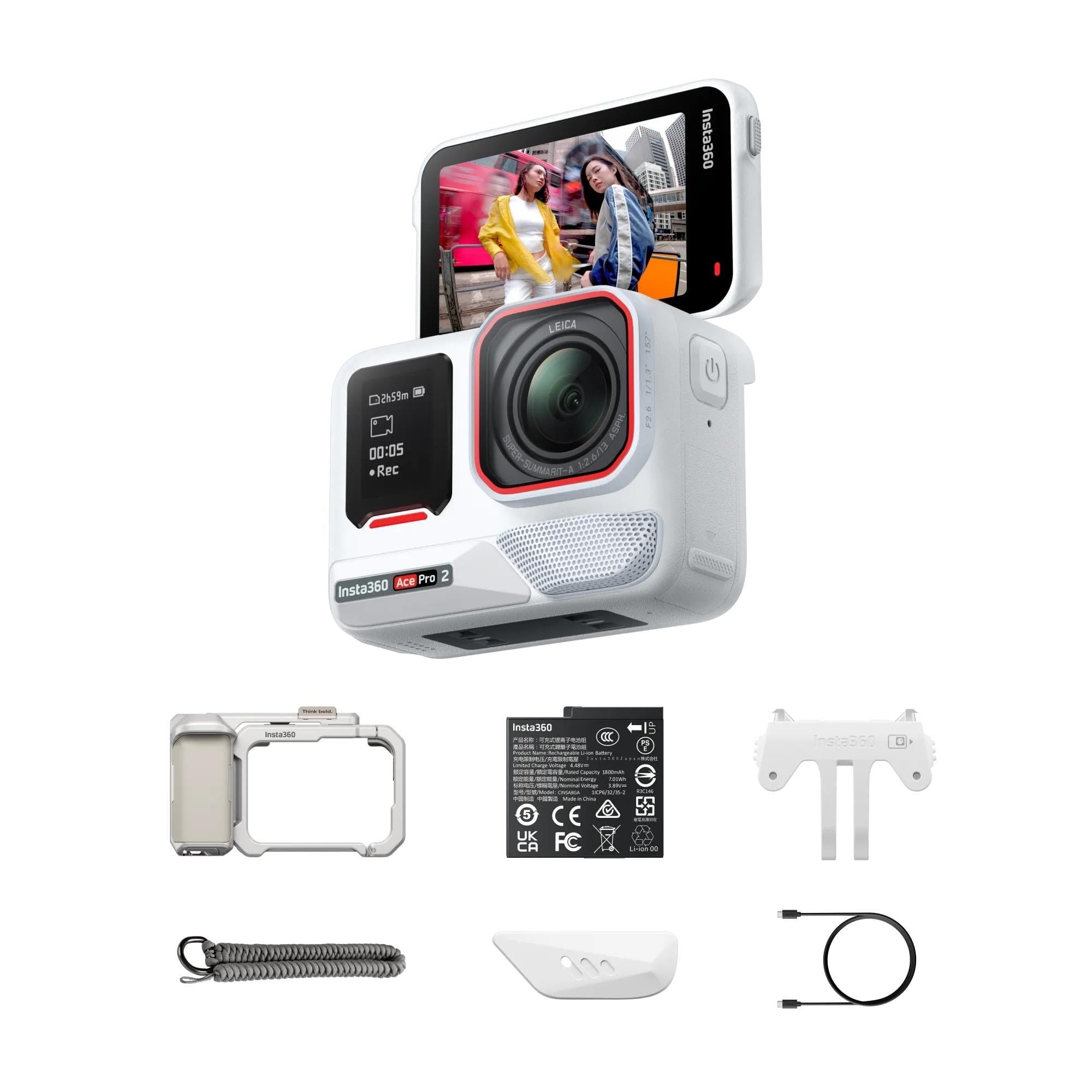 Insta360 Ace Pro 2 - Arctic White | Xplorer Bundle - Moonlight Silver - Action Kamera Weiß 6977644767856