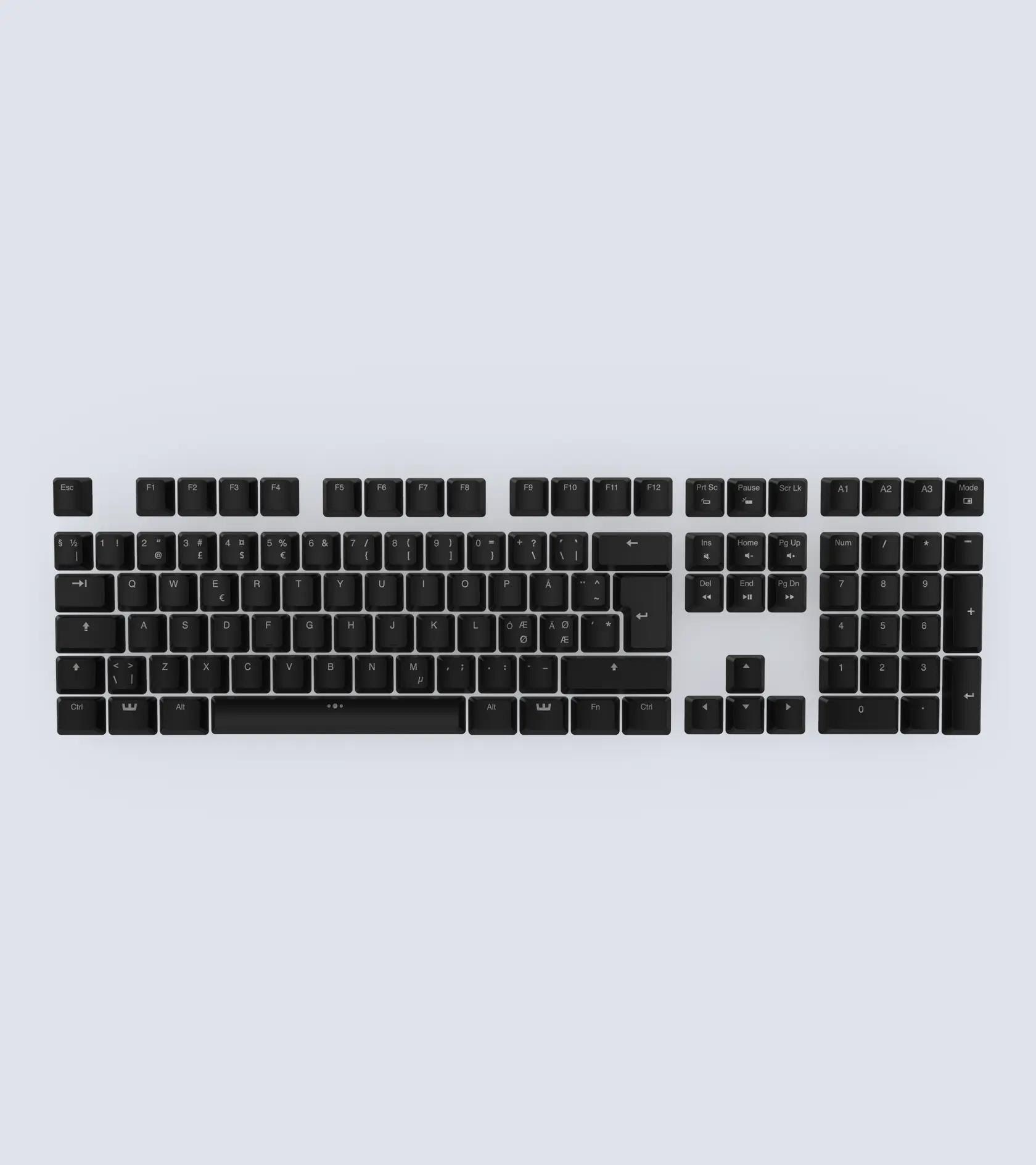 Wooting Abs Iso Keycaps - Keycaps - Nordic Iso - Schwarz - Tastaturen