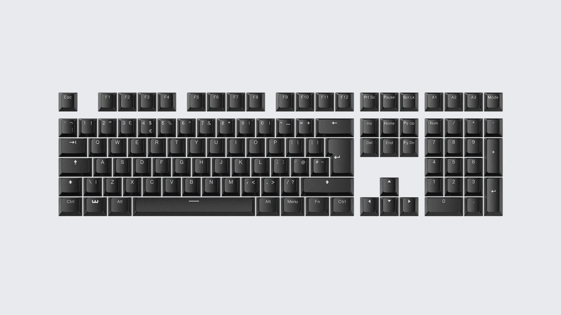 Wooting Pbt Iso (UK) & Ansi (US) Keycaps - Just Black - Keycaps - Englisch (US) - Schwarz - Tastaturen
