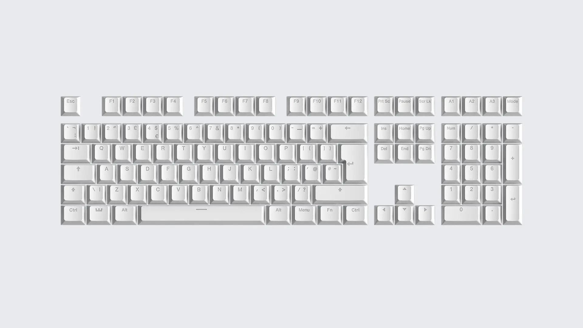 Wooting Pbt Iso (UK) & Ansi (US) Keycaps - Just White - Keycaps - Englisch (US) - Weiss - Tastaturen Kc3-usuk4-pds-wh1
