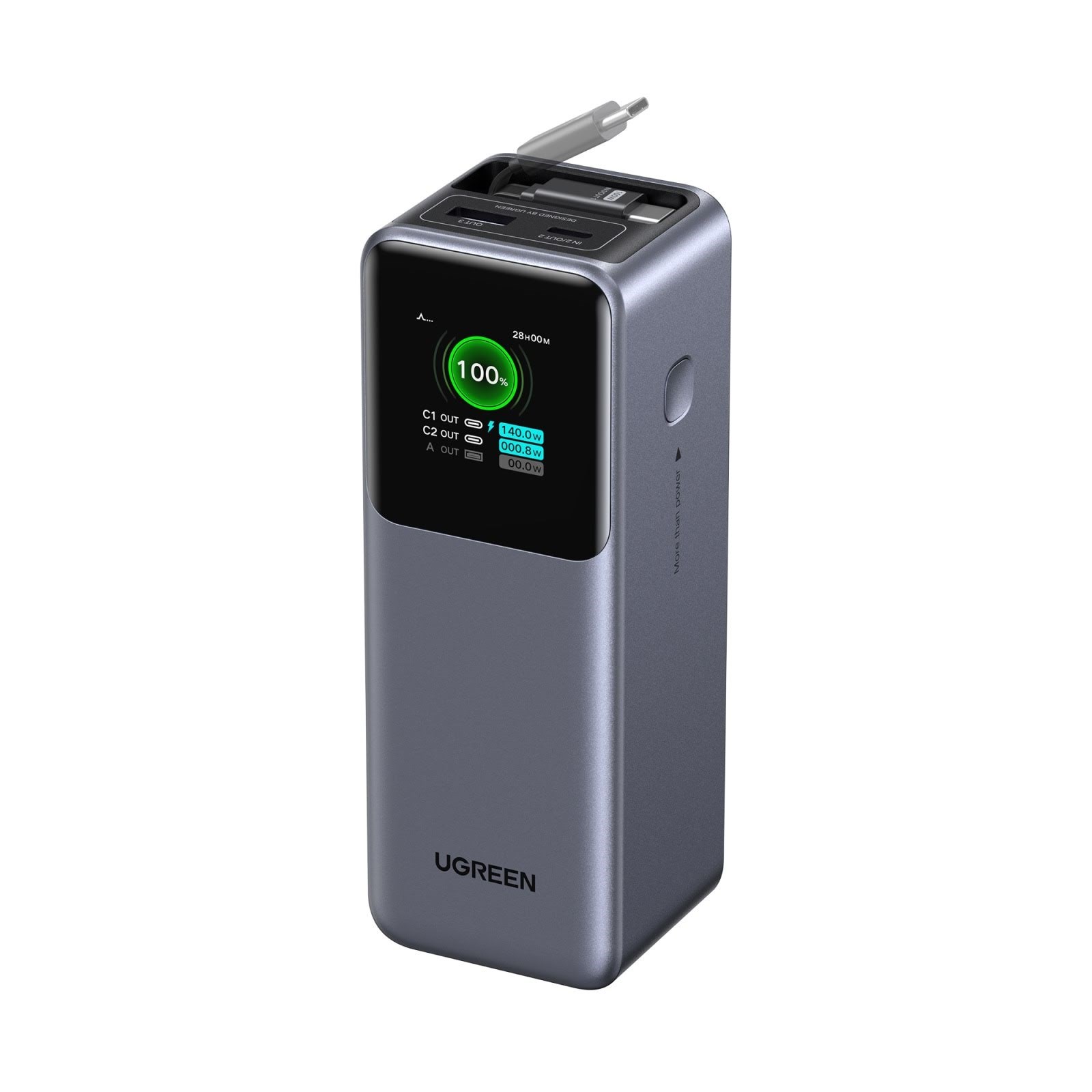 Ugreen 165 W Power Bank With Retractable Cable - 20000 Mah - Powerbank Akku 55987b